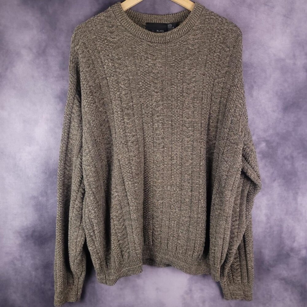 Vintage 90s Bill Blass brown cable knit sweater